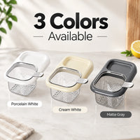 Panier d'Évier Amovible avec Filtre à Déchets et Compartiment Éponge, 4 Coloris