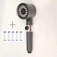 Pommeau de Douche Filtrant Massant 3 Modes, Gris ou Noir, avec Cartouches