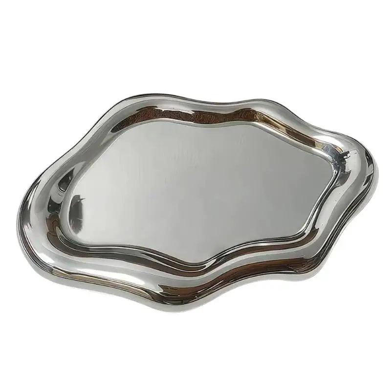 Plateau Miroir Nuage Argenté, Blanc, Crème ou Rose
