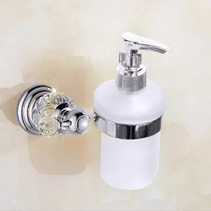 Accessoires Salle de Bain Chromé Cristal Frise Grecque à la Pièce, 17 Articles