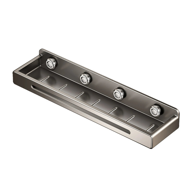 Étagère Salle de Bain Inox Gris à Ventouses, Sans Perçage 30 à 50 cm