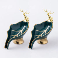 Porte-Savon Céramique Feuille Décor Cerf Doré