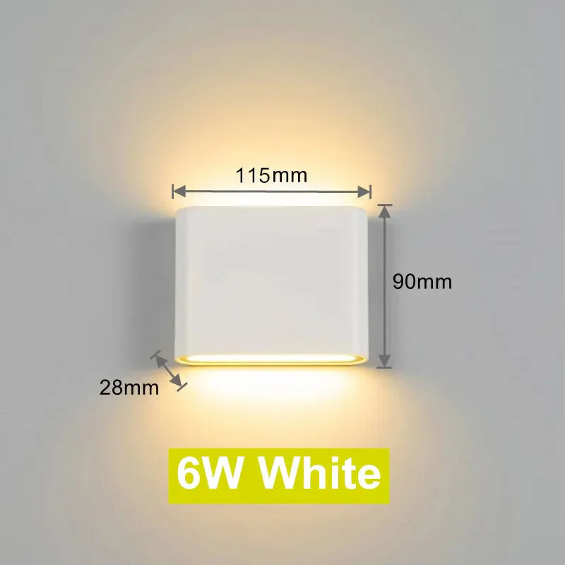 Applique Murale LED Haut et Bas, 6 ou 12 W, 3 Teintes