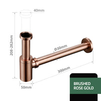 Siphon de Lavabo Laiton Mural Réglable 20,8 à 28,2 cm, 6 Finitions