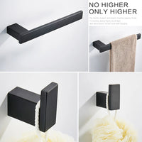 Accessoires Salle de Bain Noir Mat à la Pièce ou en Ensemble