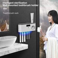 Porte-Brosse à Dents UV Mural avec Écran Digital et Distributeur, 5 Places