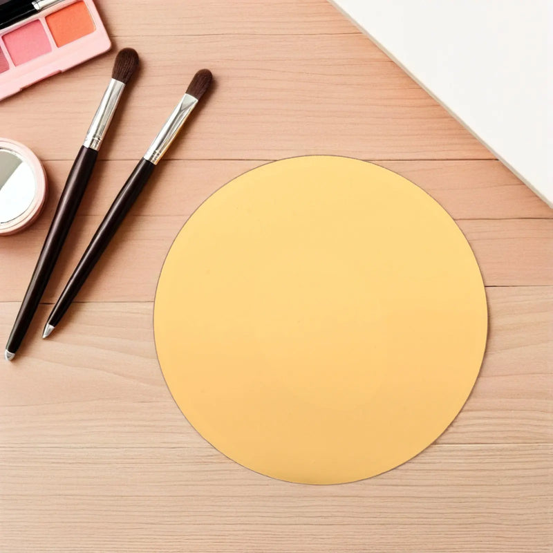 Plateau Miroir Rond Doré en Acrylique 10 cm, Lot de 12