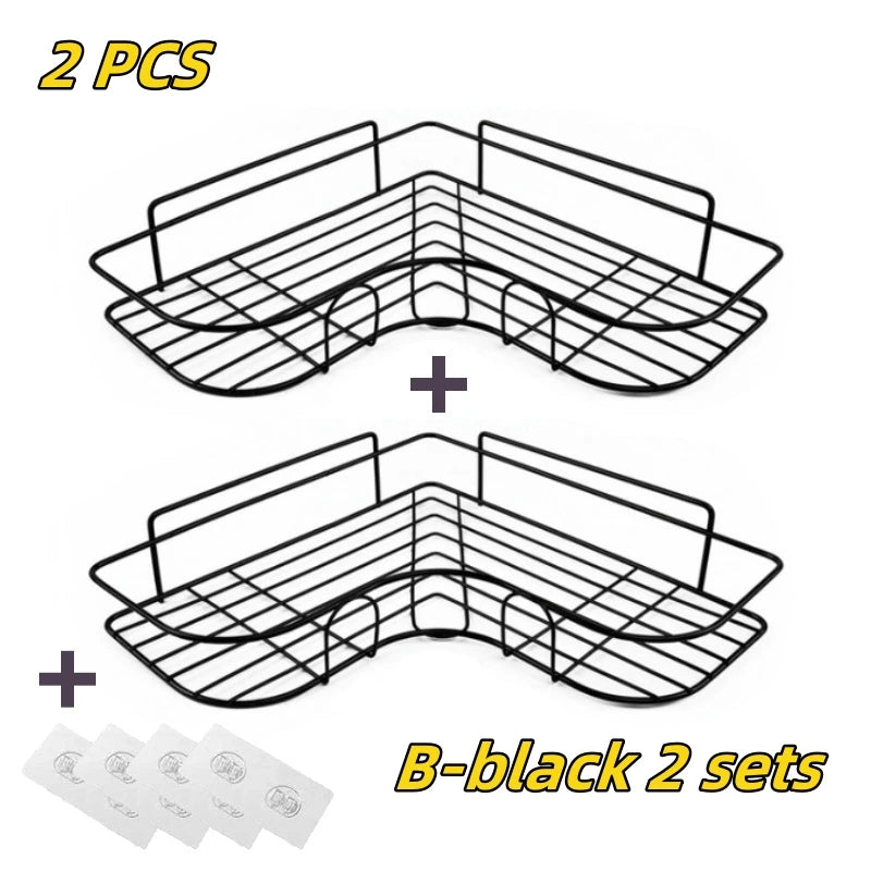 Étagère de Salle de Bain Inox Sans Perçage Droite ou d'Angle