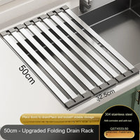 Égouttoir à Vaisselle Pliable Télescopique Inox 45-50 cm