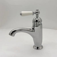 Mitigeur Lavabo Rétro Poignée Blanche Laiton, 6 Finitions