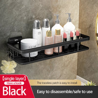 Étagère de Douche Inox Sans Perçage Adhésive Simple ou Double Niveau