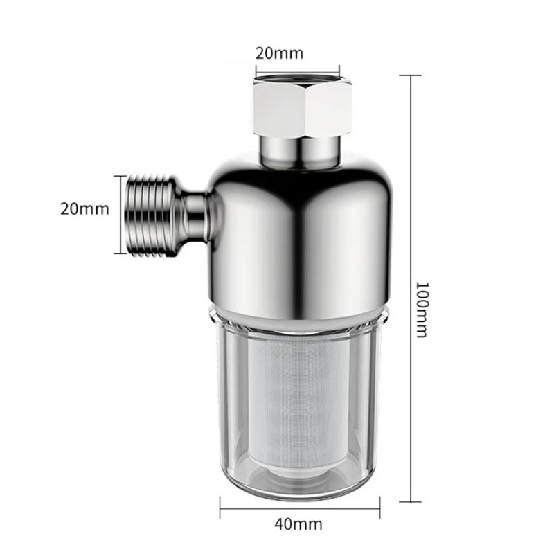 Filtre à Sédiments Chromé 40 Microns pour Lave-Linge, Lave-Vaisselle et Chauffe-Eau