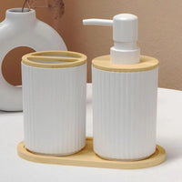 Set Accessoires Salle de Bain Noir ou Blanc, 3 Pièces et Plateau