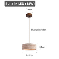 Suspension Cuisine Travertin Naturel Wabi-Sabi, 1 à 3 Têtes, Ø 20 cm