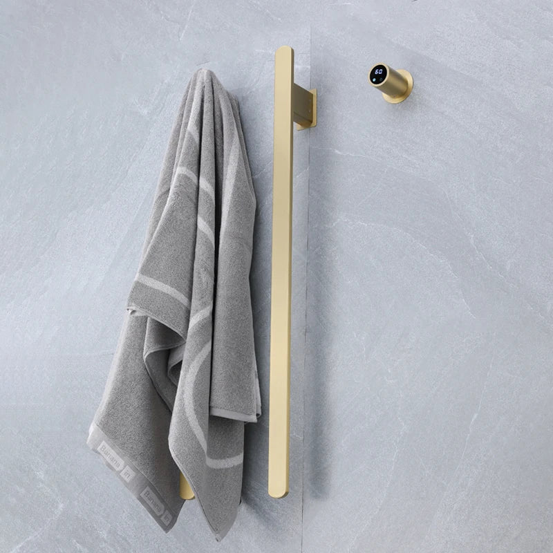 Sèche-Serviette Électrique Mural Vertical 1 à 3 Barres Plates Inox 84 cm