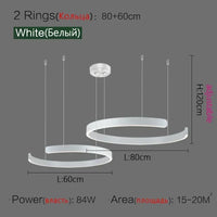 Suspension Cuisine LED Anneaux Ouverts, Ø 40 à 80 cm