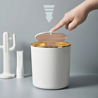 Petite Poubelle Ronde de Salle de Bain Couvercle Pivotant