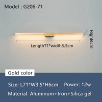 Réglette LED Miroir Salle de Bain Noire ou Dorée