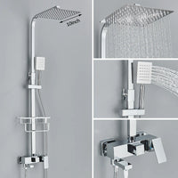 Colonne de Douche Carrée 3 ou 4 Voies avec Bec de Bain