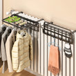 Porte-Serviette Radiateur Pliable Noir ou Blanc, Sans Perçage 35 cm