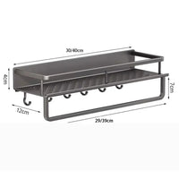 Étagère de Douche Murale Aluminium Sans Perçage, Grise, 30 ou 40 cm