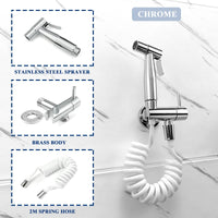 Douchette WC Murale Seule ou en Kit avec Robinet d'Angle, 4 Finitions