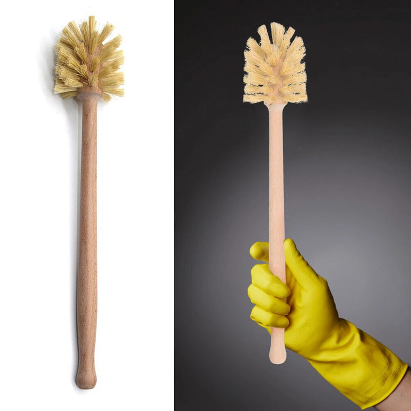 Brosse WC en Bois de Hêtre et Sisal, 34,5 cm