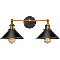 Suspension Cuisine Industrielle Noir et Doré, Plafonnier ou Applique, 22 cm