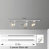 Plafonnier Cuisine sur Rail à Spots GU10 Orientables, Noir ou Blanc