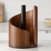 Porte-Essuie-Tout en Bois à Poser, Support Courbe 15 cm ou Tige Droite