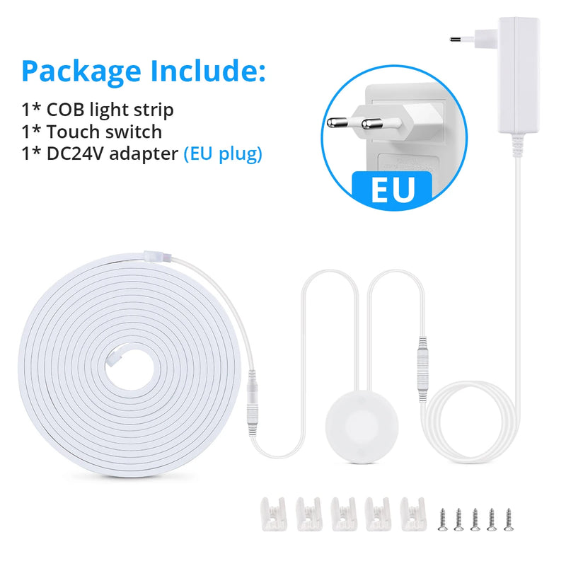 Ruban LED COB 24 V Sous Meuble avec Capteur Tactile, 1 à 10 m