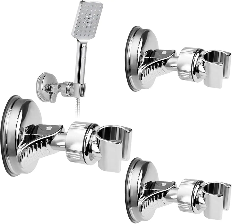 Support de Douchette à Ventouse Chromé Orientable Sans Perçage