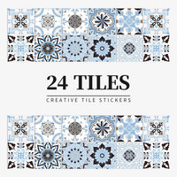 Autocollants Carrelage Adhésifs pour Crédence et Salle de Bain, 26 Motifs, Lot de 24