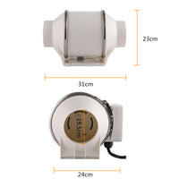 Ventilateur de Conduit Silencieux, 220 à 900 m³/h, Salle de Bain