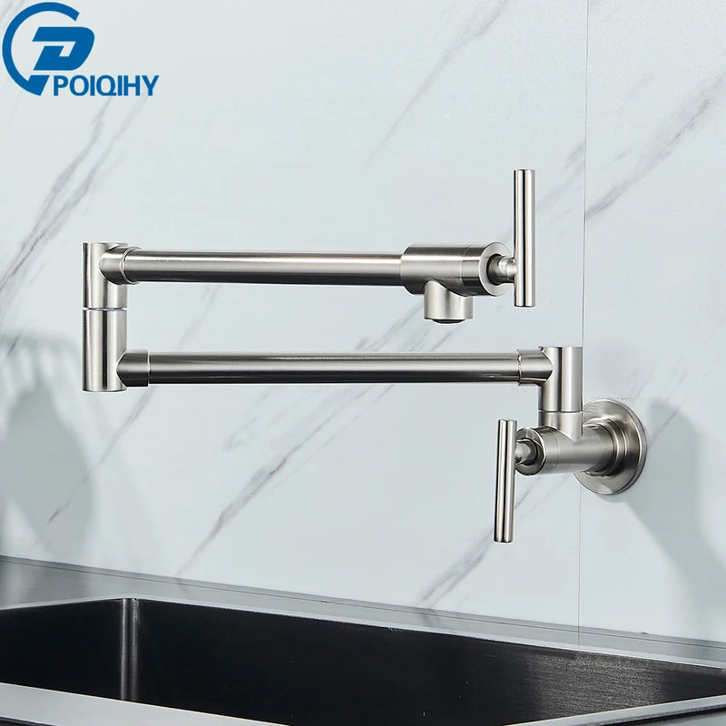 Robinet Remplisseur Mural Pliant Eau Froide Bec Rotatif Inox