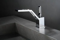 Mitigeur Lavabo Design Angulaire en Laiton Monotrou, Blanc, Chromé, Noir ou Gris