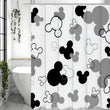 Rideau de Douche Motif Têtes de Souris Noir Blanc Gris, 15 Dimensions