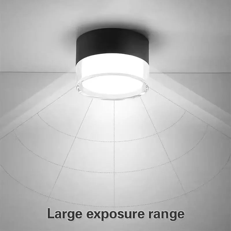 Spot LED en Saillie Cylindre Acrylique Cuisine, 5 à 18 W, Noir ou Blanc