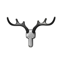 Patère Murale Bois de Cerf Alliage de Zinc Noir, Doré ou Argent