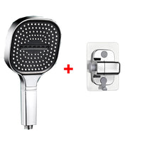 Pommeau de Douche Carré 13 cm, 3 Modes, Noir, Gris ou Argenté