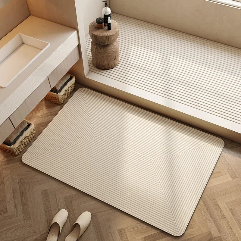 Tapis de Bain Diatomite Absorbant Antidérapant, 9 Modèles, Jusqu'à 160 x 230 cm