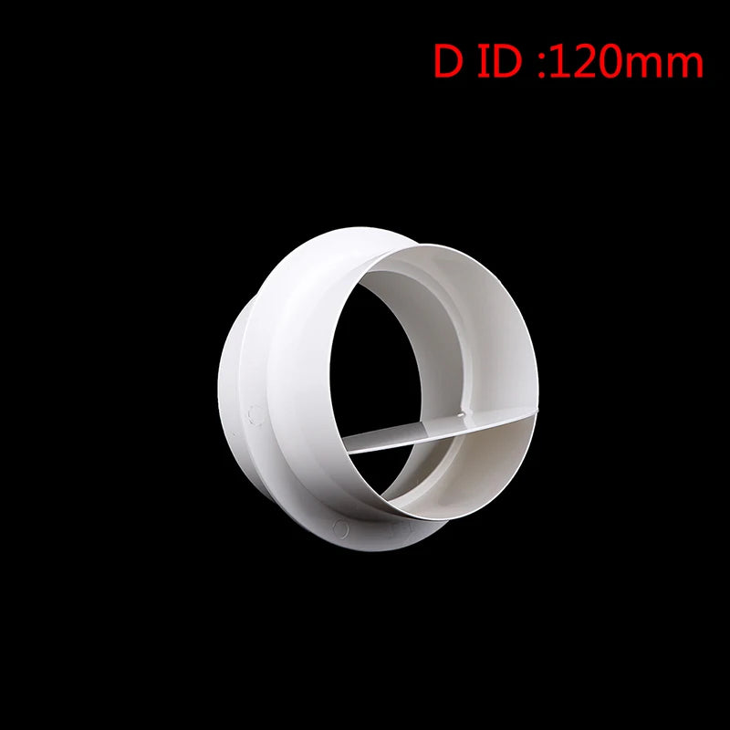 Clapet Anti-Retour Hotte et Ventilation, PVC Blanc, 80 à 200 mm