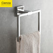 Porte-Serviette Anneau Carré Mural en Inox 304, 4 Finitions