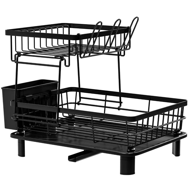 Égouttoir à Vaisselle Acier Carbone Noir, 1 ou 2 Niveaux, 5 Modèles