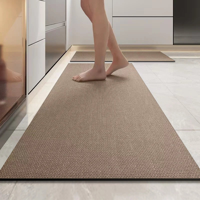 Tapis de Cuisine Diatomite Antidérapant en Longue Bande Uni, Largeur 45 cm