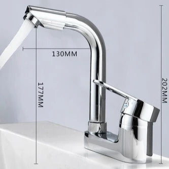 Mitigeur Lavabo Double Trou Chromé Rotatif 360