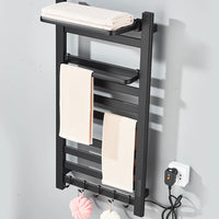 Porte-Serviette Chauffant Électrique Noir Tactile Inox