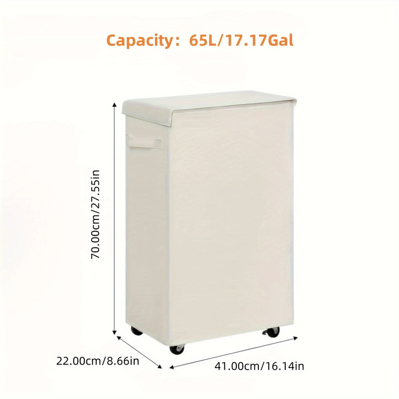 Panier à Linge sur Roulettes Couvercle 42 à 85 L