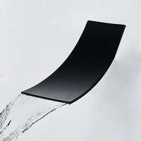 Robinet Baignoire Mural Bec Cascade en Laiton Noir Mat ou Chromé