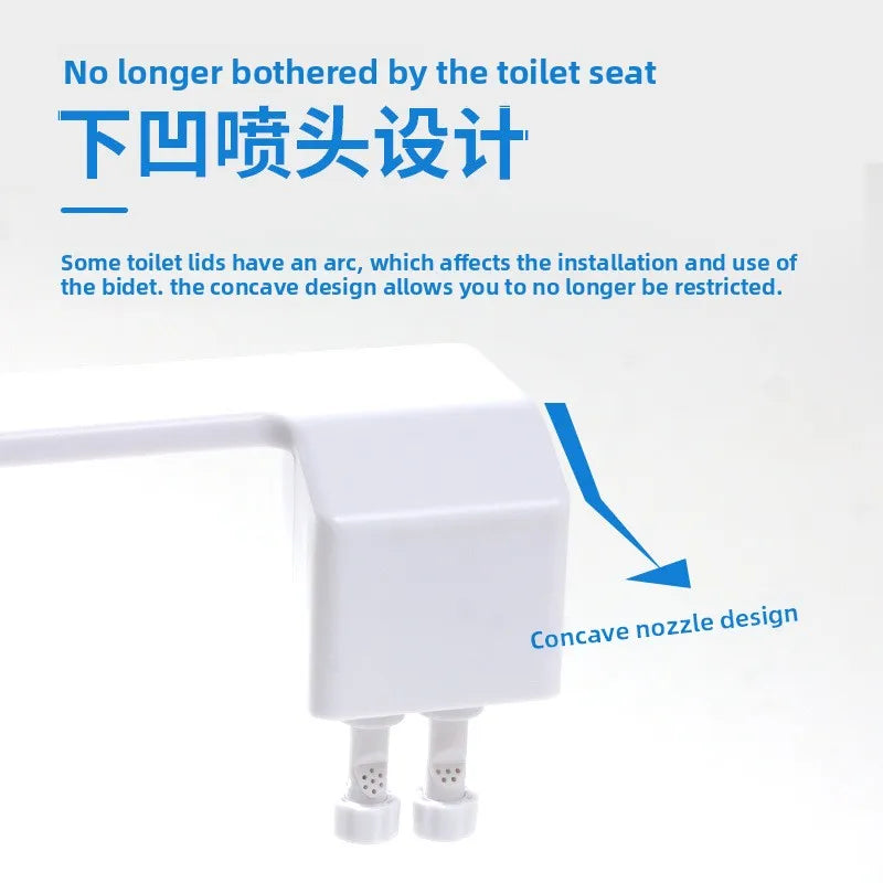 Bidet WC Non Électrique Double Buse à Molette Blanc, 28 cm